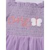 imageIDOPIP Baby Girls Strawberry Butterfly 1st Birthday Outfit Berry One Romper Smocked Ruffle Tutu Dress with Headband ClothesPurple