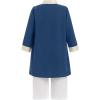 imageIDOPIP Muslim Baby Boys Outfits Embroidered Ramadan Eid Thobe Robe with Pants Long Sleeve Arabic Islamic Kaftan Abaya ClothesNavy Blue  White