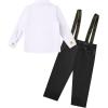imageIDOPIP Baptism Christening Outfits for Boys Toddler Baby Wedding Birthday Outfit Gentleman Bowtie Shirt Suspenders Pants SuitBlack