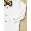 imageIDOPIP Baptism Christening Outfits for Boys Toddler Baby Wedding Birthday Outfit Gentleman Bowtie Shirt Suspenders Pants SuitBlack