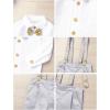 imageIDOPIP Baptism Christening Outfits for Boys Toddler Baby Wedding Birthday Outfit Gentleman Bowtie Shirt Suspenders Pants SuitGray
