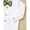 imageIDOPIP Baptism Christening Outfits for Boys Toddler Baby Wedding Birthday Outfit Gentleman Bowtie Shirt Suspenders Pants SuitGreen