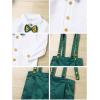 imageIDOPIP Baptism Christening Outfits for Boys Toddler Baby Wedding Birthday Outfit Gentleman Bowtie Shirt Suspenders Pants SuitGreen