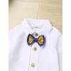 imageIDOPIP Baptism Christening Outfits for Boys Toddler Baby Wedding Birthday Outfit Gentleman Bowtie Shirt Suspenders Pants SuitRoyal Blue