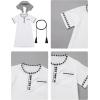 imageIDOPIP Muslim Baby Boys Ramadan Eid Outfit Kaftan Thobe Arabic Islamic Abaya Dubai Robe Prayer Clothes with Head Scarf  RopeWhite