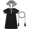 imageIDOPIP Muslim Baby Boys Ramadan Eid Outfit Kaftan Thobe Arabic Islamic Abaya Dubai Robe Prayer Clothes with Head Scarf  RopeBlack