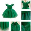imageIDOPIP Flower Girl Bowknot Tutu Dress for Kids Baby Princess Wedding Bridesmaid Birthday Party Pageant Baptism Dresses 6M10TGreen  Vback
