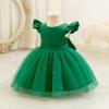 imageIDOPIP Flower Girl Bowknot Tutu Dress for Kids Baby Princess Wedding Bridesmaid Birthday Party Pageant Baptism Dresses 6M10TGreen  Vback