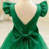 imageIDOPIP Flower Girl Bowknot Tutu Dress for Kids Baby Princess Wedding Bridesmaid Birthday Party Pageant Baptism Dresses 6M10TGreen  Vback