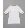 imageIDOPIP Muslim Baby Boys Prayer Clothes Kaftan Thobe Arabic Islamic Abaya Dubai Robe with Head Scarf  Rope Ramadan Eid OutfitWhite  Gold