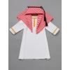 imageIDOPIP Muslim Baby Boys Prayer Clothes Kaftan Thobe Arabic Islamic Abaya Dubai Robe with Head Scarf  Rope Ramadan Eid OutfitWhite  Gold