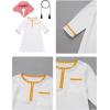 imageIDOPIP Muslim Baby Boys Prayer Clothes Kaftan Thobe Arabic Islamic Abaya Dubai Robe with Head Scarf  Rope Ramadan Eid OutfitWhite  Gold