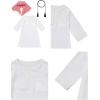 imageIDOPIP Muslim Baby Boys Prayer Clothes Kaftan Thobe Arabic Islamic Abaya Dubai Robe with Head Scarf  Rope Ramadan Eid OutfitWhite
