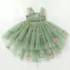 imageToddler Baby Flower Girls Sequins Bowknot High Low Tutu Dress Petal Lace Princess Pageant Wedding Birthday Party Formal GownGreen Embroidery