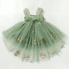 imageToddler Baby Flower Girls Sequins Bowknot High Low Tutu Dress Petal Lace Princess Pageant Wedding Birthday Party Formal GownGreen Embroidery
