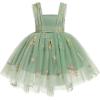 imageToddler Baby Flower Girls Sequins Bowknot High Low Tutu Dress Petal Lace Princess Pageant Wedding Birthday Party Formal GownGreen Embroidery