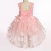 imageToddler Baby Flower Girls Sequins Bowknot High Low Tutu Dress Petal Lace Princess Pageant Wedding Birthday Party Formal GownPink Flower
