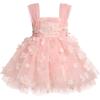 imageToddler Baby Flower Girls Sequins Bowknot High Low Tutu Dress Petal Lace Princess Pageant Wedding Birthday Party Formal GownPink Flower