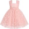 imageToddler Baby Flower Girls Sequins Bowknot High Low Tutu Dress Petal Lace Princess Pageant Wedding Birthday Party Formal GownPink Flower Tulle