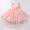 imageToddler Baby Flower Girls Sequins Bowknot High Low Tutu Dress Petal Lace Princess Pageant Wedding Birthday Party Formal GownPink Flower Tulle