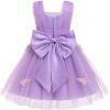 imageToddler Baby Flower Girls Sequins Bowknot High Low Tutu Dress Petal Lace Princess Pageant Wedding Birthday Party Formal GownPurple Butterfly  Bow
