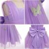 imageToddler Baby Flower Girls Sequins Bowknot High Low Tutu Dress Petal Lace Princess Pageant Wedding Birthday Party Formal GownPurple Butterfly  Bow
