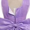 imageToddler Baby Flower Girls Sequins Bowknot High Low Tutu Dress Petal Lace Princess Pageant Wedding Birthday Party Formal GownPurple Butterfly  Bow