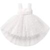 imageToddler Baby Flower Girls Sequins Bowknot High Low Tutu Dress Petal Lace Princess Pageant Wedding Birthday Party Formal GownWhite Flower