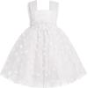 imageToddler Baby Flower Girls Sequins Bowknot High Low Tutu Dress Petal Lace Princess Pageant Wedding Birthday Party Formal GownWhite Flower
