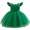 imageIDOPIP Flower Girl Bowknot Tutu Dress for Kids Baby Princess Wedding Bridesmaid Birthday Party Pageant Baptism Dresses 6M10TGreen  Vback