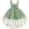 imageToddler Baby Flower Girls Sequins Bowknot High Low Tutu Dress Petal Lace Princess Pageant Wedding Birthday Party Formal GownGreen Embroidery