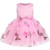 imageToddler Baby Flower Girls Sequins Bowknot High Low Tutu Dress Petal Lace Princess Pageant Wedding Birthday Party Formal GownPink Butterfly  Flower