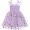 imageBaby Girls Tutu Dress Summer Sleeveless Backless Princess Birthday Party Dresses Sequin Ruffle Tulle Bowknot SundressPurple  Sequin Dot
