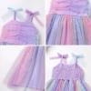 imageBaby Girls Tutu Dress Summer Sleeveless Backless Princess Birthday Party Dresses Sequin Ruffle Tulle Bowknot SundressRainbow Purple