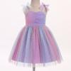 imageBaby Girls Tutu Dress Summer Sleeveless Backless Princess Birthday Party Dresses Sequin Ruffle Tulle Bowknot SundressRainbow Purple