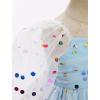 imageIDOPIP Toddler Baby Girls Dresses Long Puff Sleeve Pageant Mesh Tutu Dress Infant Wedding Baptism Photo Shoot Tulle DressBlue Dots