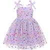 imageBaby Girls Tutu Dress Summer Sleeveless Backless Princess Birthday Party Dresses Sequin Ruffle Tulle Bowknot SundressPurple  Sequin Dot