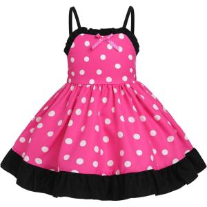 imageBaby Girls Tutu Dress Summer Sleeveless Backless Princess Birthday Party Dresses Sequin Ruffle Tulle Bowknot SundressHot Pink  Backless Dot