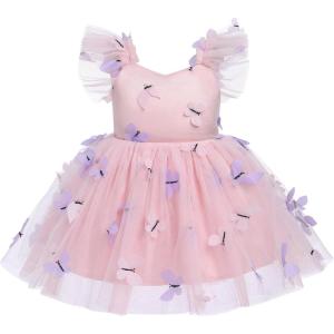 imageBaby Girls Tutu Dress Summer Sleeveless Backless Princess Birthday Party Dresses Sequin Ruffle Tulle Bowknot SundressPink  Purple  Butterfly