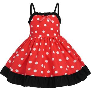 imageBaby Girls Tutu Dress Summer Sleeveless Backless Princess Birthday Party Dresses Sequin Ruffle Tulle Bowknot SundressRed  Backless Dot