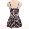 imageIDOPIP Swim Dress for Women One Piece Swimsuit Bathing Suit Retro Leopard Floral Print Plus Size Swimsuits Tummy Control Swimdress with Shorts Modest Swimwear Tankini Beachwear Swim Suits Leopard L