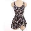 imageIDOPIP Swim Dress for Women One Piece Swimsuit Bathing Suit Retro Leopard Floral Print Plus Size Swimsuits Tummy Control Swimdress with Shorts Modest Swimwear Tankini Beachwear Swim Suits Leopard L