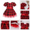imageIDOPIP 1950s Housewife Costume for Girls Kids Halloween Birthday Party Dress up with ApronBelt  Headband for Photo ShootRed Plaid