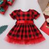 imageIDOPIP 1950s Housewife Costume for Girls Kids Halloween Birthday Party Dress up with ApronBelt  Headband for Photo ShootRed Plaid