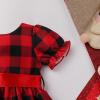 imageIDOPIP 1950s Housewife Costume for Girls Kids Halloween Birthday Party Dress up with ApronBelt  Headband for Photo ShootRed Plaid
