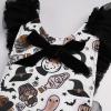 imageIDOPIP Baby Girl 1st Halloween Outfit Pumpkin Ghost Romper Ruffle Backless Bodysuit One Piece Clothes for Cake Smash BirthdayBlack