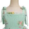 imageIDOPIP Baby Girls Tutu Dress Summer Sleeveless Backless Princess Birthday Party Dresses Smocked Ruffle Tulle Bowknot SundressGreen Floral