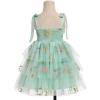 imageIDOPIP Baby Girls Tutu Dress Summer Sleeveless Backless Princess Birthday Party Dresses Smocked Ruffle Tulle Bowknot SundressGreen Floral