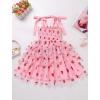 imageIDOPIP Baby Girls Tutu Dress Summer Sleeveless Backless Princess Birthday Party Dresses Smocked Ruffle Tulle Bowknot SundressPink Heart