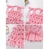 imageIDOPIP Baby Girls Tutu Dress Summer Sleeveless Backless Princess Birthday Party Dresses Smocked Ruffle Tulle Bowknot SundressPink Heart